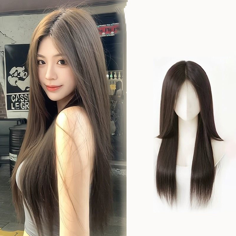 Wig Rambut Panjang Sedang 70 Cm Full Wig wig korean style wig hitam panjang wig tanpa poni wig bando