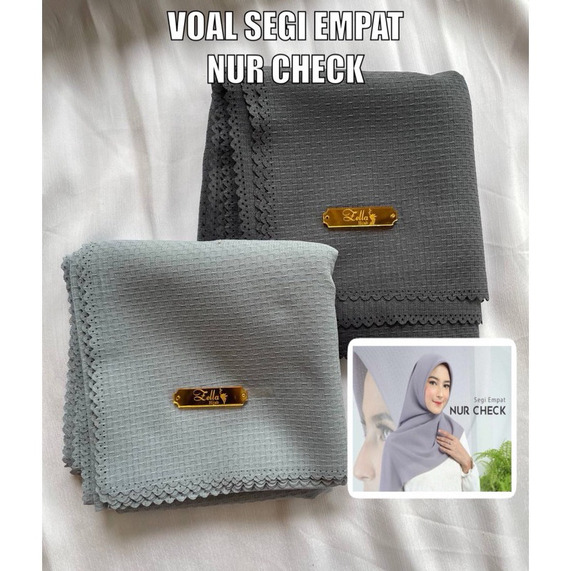 Zella Hijab,Segiempat nur waffle nur check azara laser cut