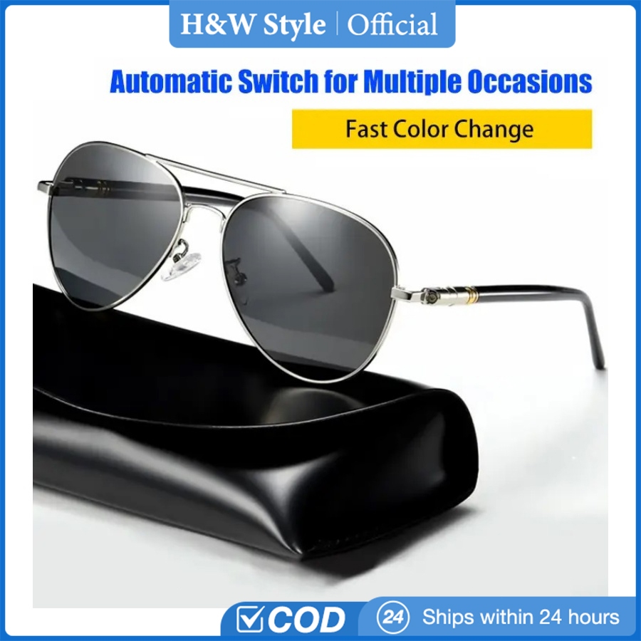 HW kacamata hitam aviator pria polarized original fashion terbaru termurah kaca mata Photochromic ke