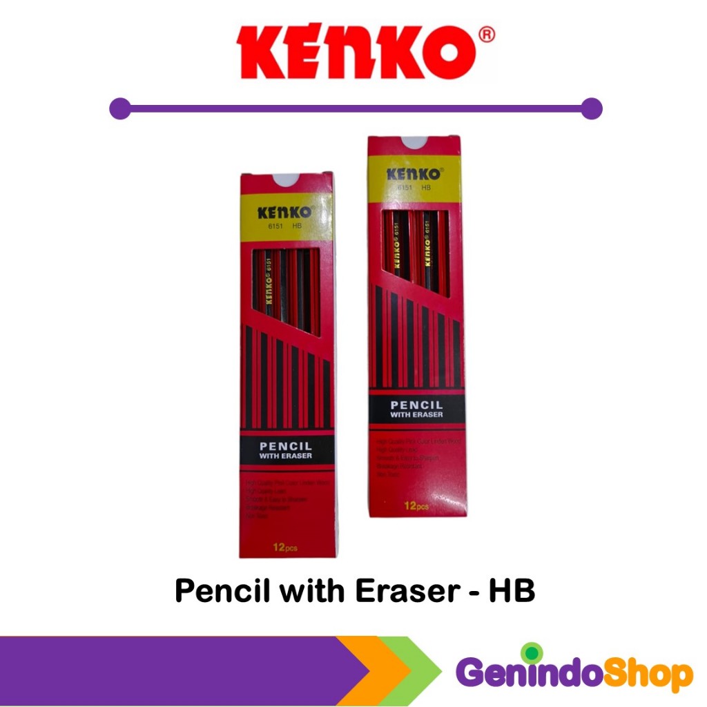 

Pensil Tulis HB dengan Penghapus / Pencil HB with Eraser Kenko