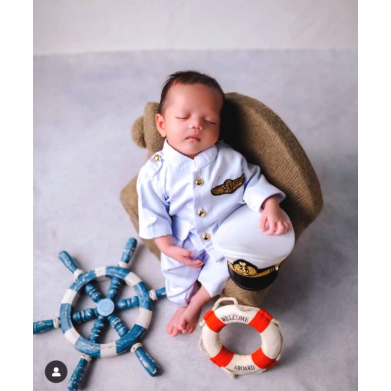 FREE ONGKIR KOSTUM PELAUT NEWBORN/BAYI/ANAK/KOSTUM PROFESI ANAK/KOSTUM BAYI/KOSTUM PHOTOSHOOT TANPA