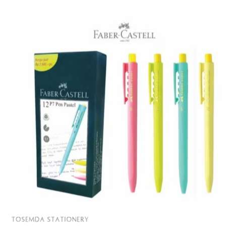 

Pulpen pastel Faber Castell P7 Pen Pastel tip 0.7 mm Tinta Hitam Ballpoint / HARGA /Pcs ( SATUAN )