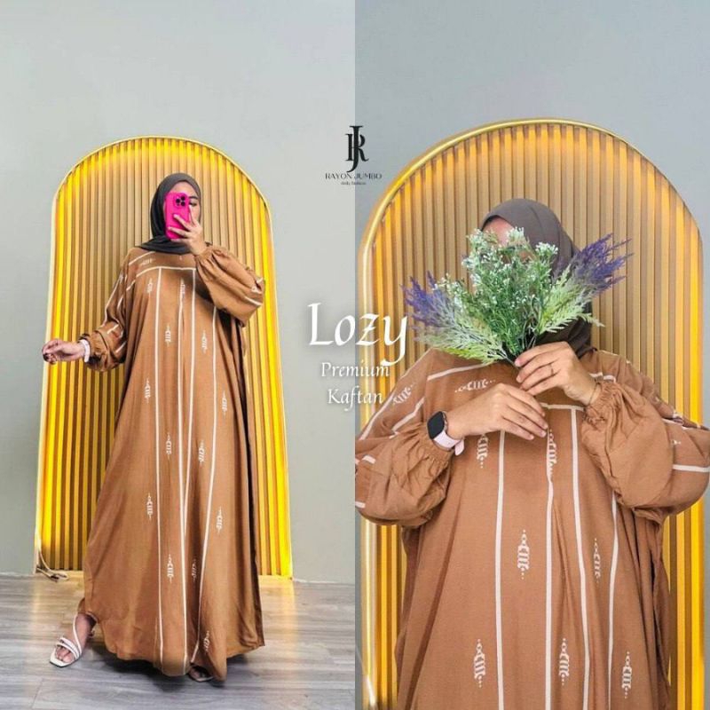Kaftan Motif Lozy Gamis Dress Midi Daster Kaftan Wanita Panjang Kaftan Premium Kaftan Remaja Dewasa 