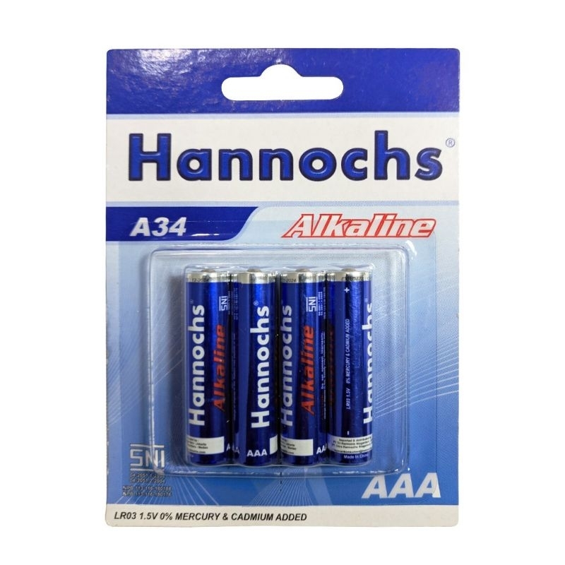 Batre Hannochs Alkalin AAA/A34 Isi 4pcs
