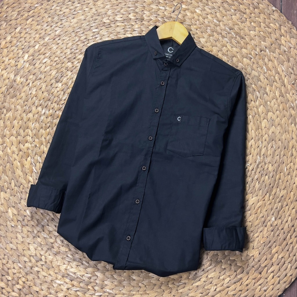 KEMEJA POLOS BAHAN CIGARET Kemeja Polos panjang Warna Sage / putih / hitam / mocca / Kemeja Sage Hij