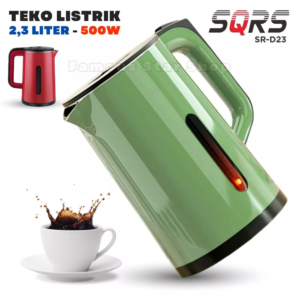 BESTPROMO [ SSS ] TEKO LISTRIK KETTLE LISTRIK PEMANAS AIR KETEL CERET AIR PANAS STAINLESS MASAK AIR