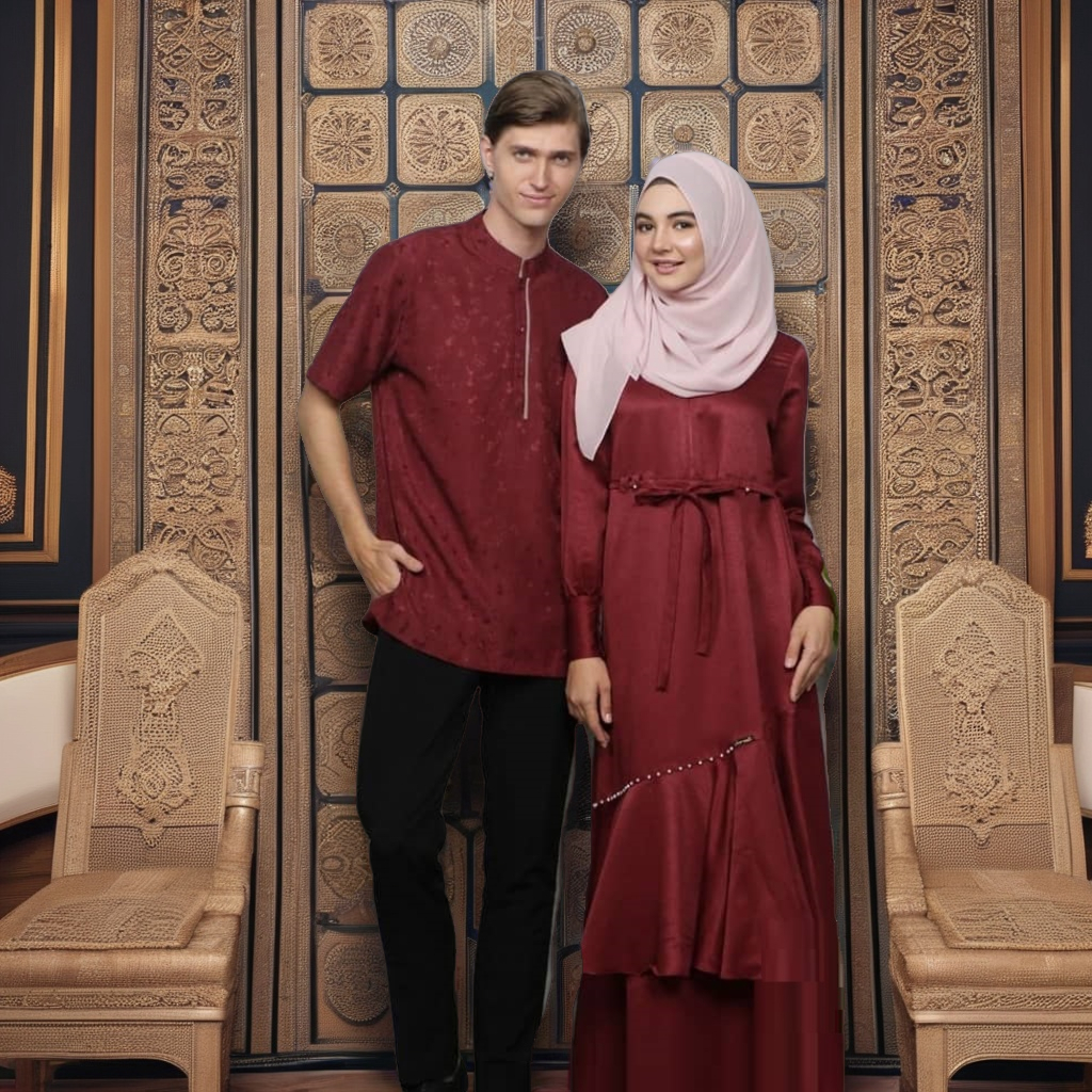 BAJU SARIMBIT COUPLE KELUARGA  / SARIMBIT KELUARGA ETHICA COUPLE 104 MAROON / SARIMBIT COUPLE KELUAR