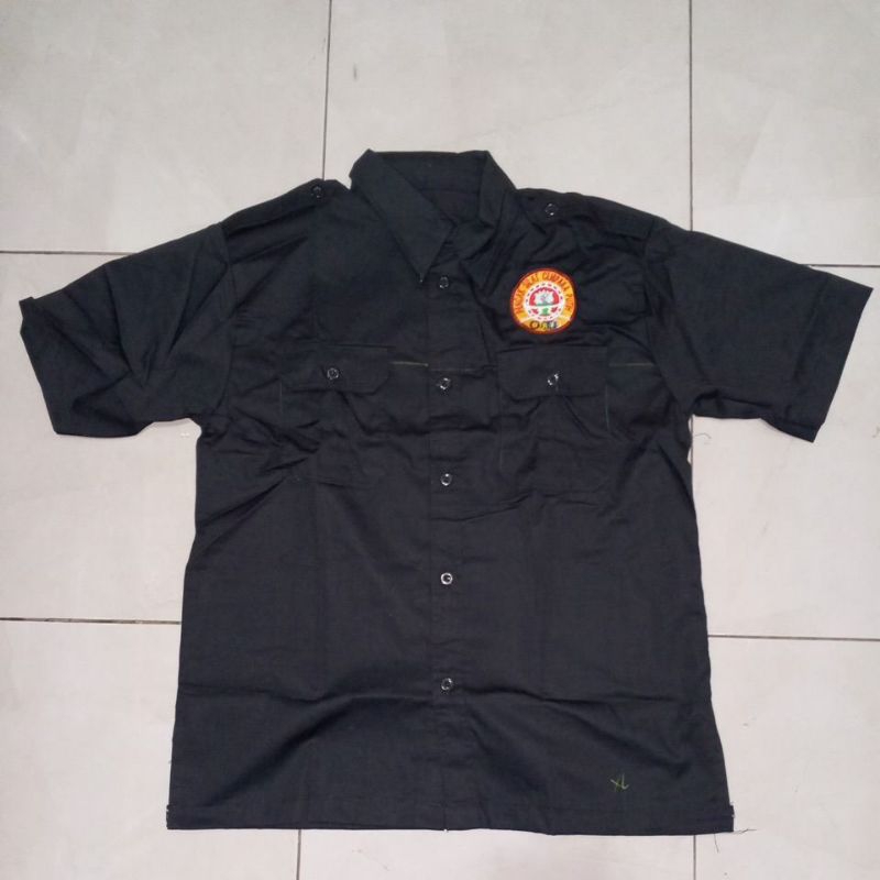 BAJU KEMEJA PSCP CEMPAKA PUTIH BORDIR HITAM SIMPEL
