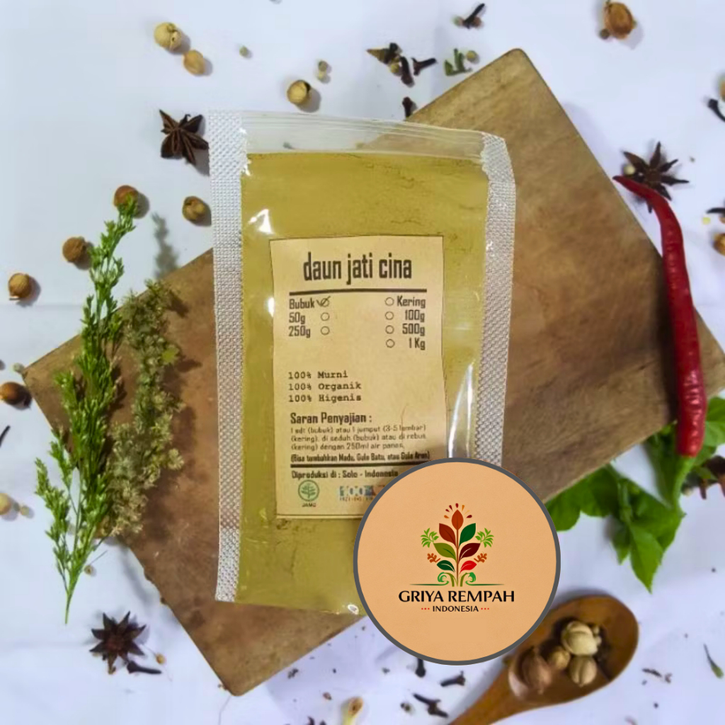 

DAUN JATI CINA BUBUK 1 KG Premium Ramuan Rempah Herbal Kering Alami Jamu Tradisional untuk Tiongkok Detoks dan Pencernaan Simplisia Senna alexandrina