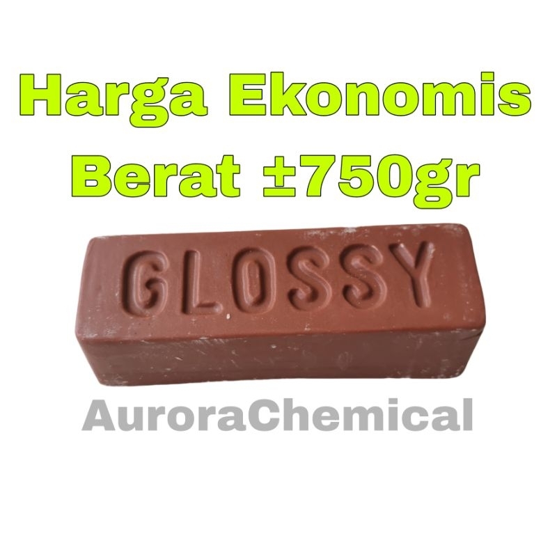 Batu poles Coklat merek GLOSSY / Buffing Compound Batu Poles Logam besi / not hijau ijo langsol