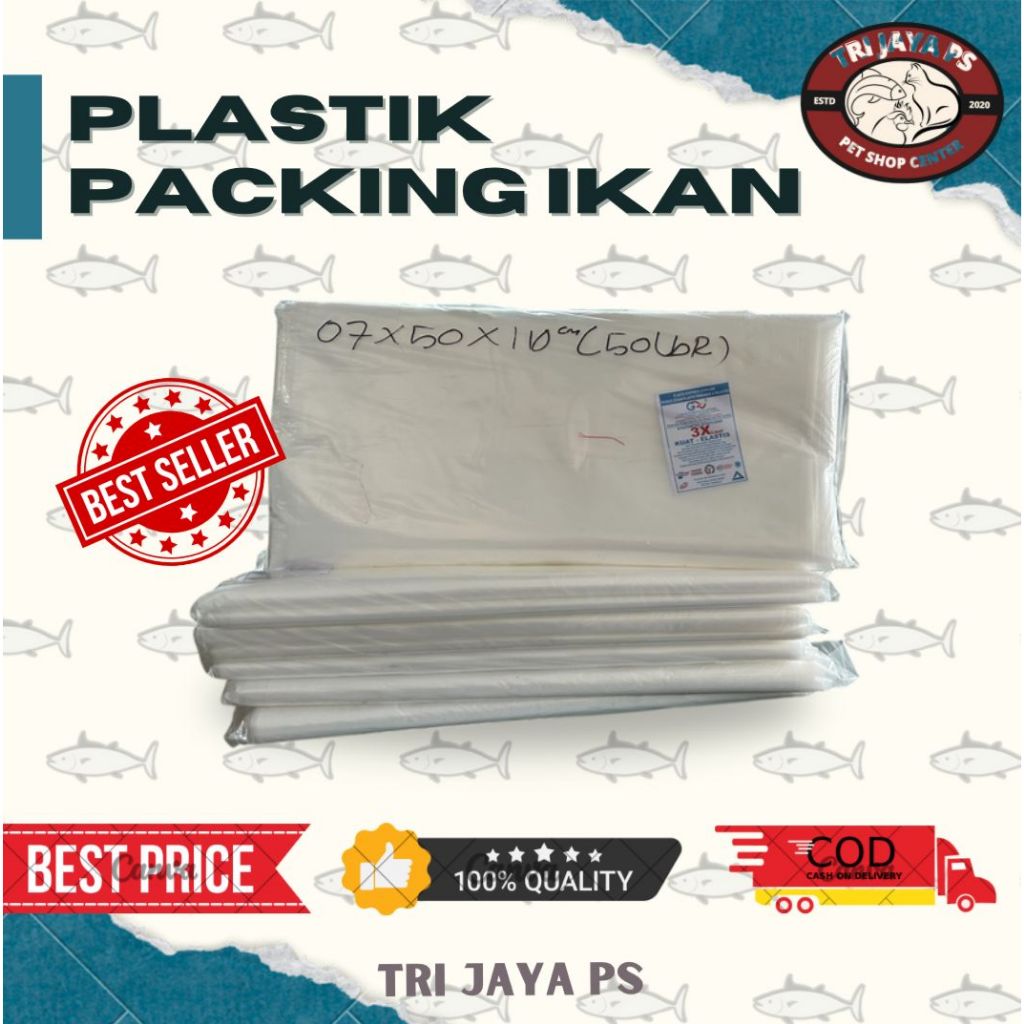 PLASTIK PE ELASTIS PACKING IKAN HIAS IKAN KOI TEBAL KUAT
