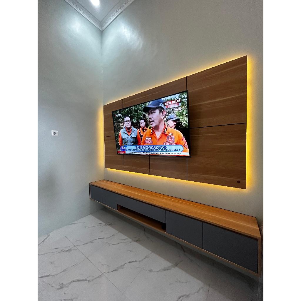 BACKDROP TV MINIMALIS, MURAH