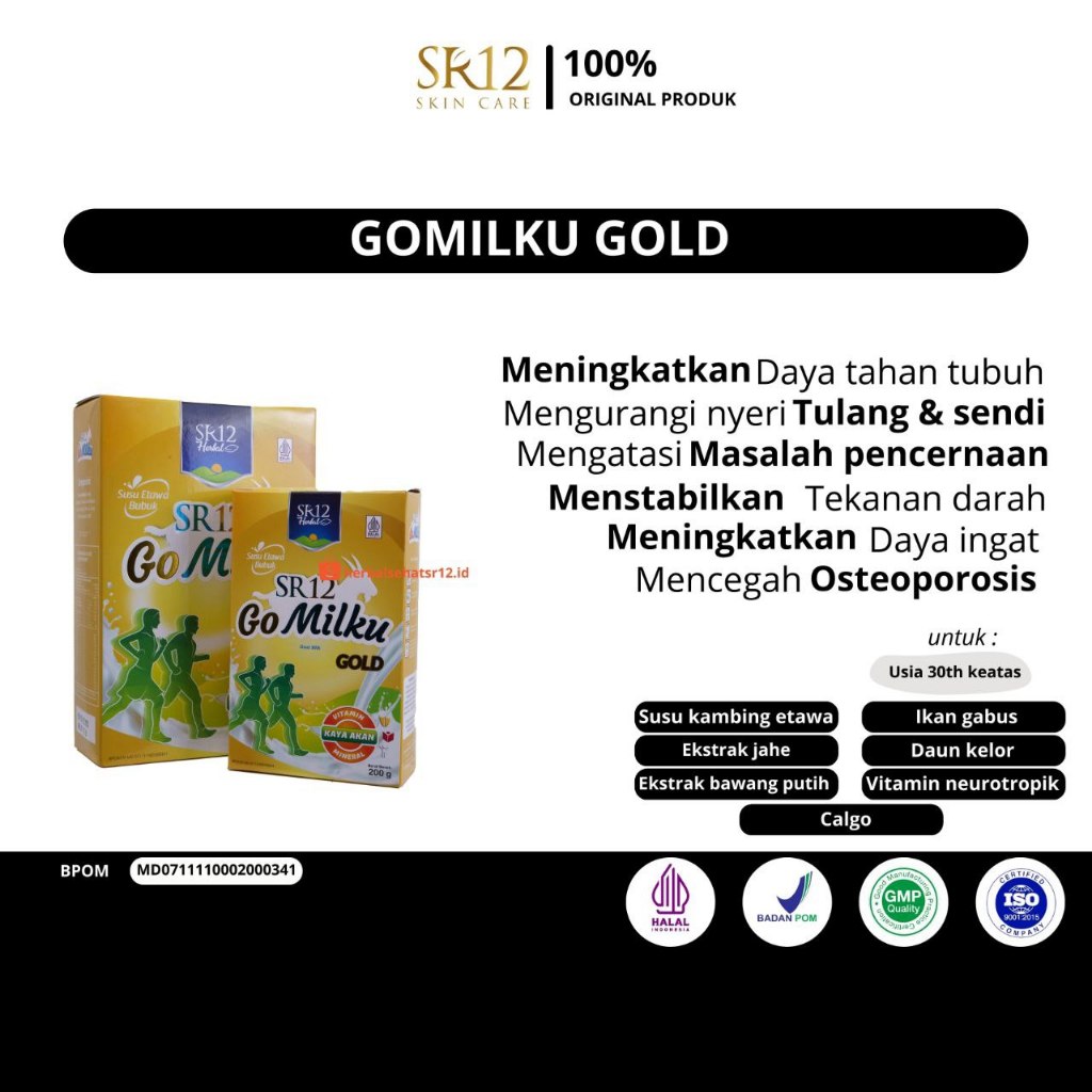 

Gomilku Gold SR12 Susu Kambing Etawa Kualitas Premium - Membantu Atasi Nyeri Sendi Pegal Linu Asam Urat - Goat Milku Bubuk Tanpa Gula