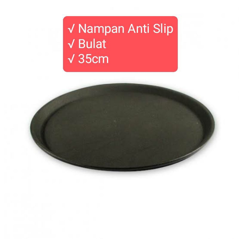 Nampan ANTI SLIP BULAT 35cm/ Tray Karet Anti Slip/ Baki Karet Anti Slip 1400
