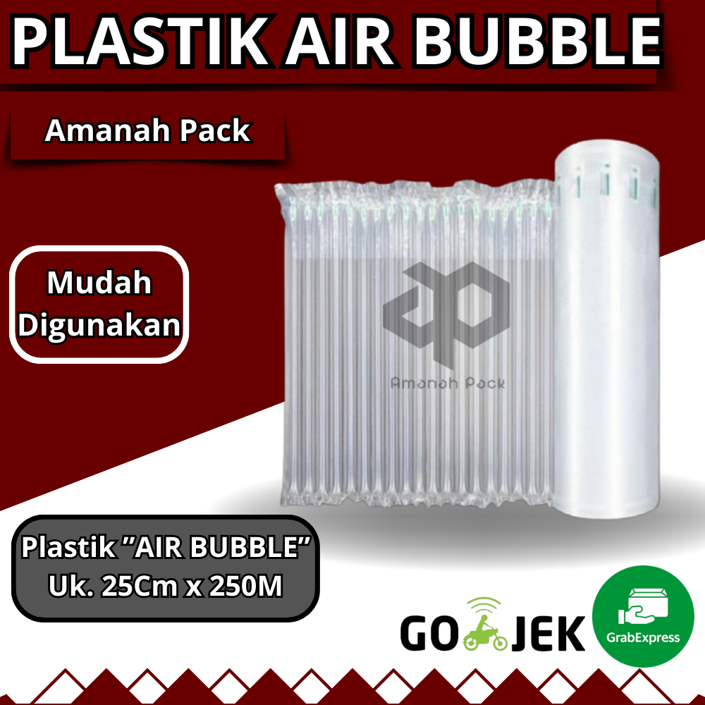 

INFLATABLE AIR BUBBLE 25CM X 250M Cushion Wrap Fo-Air / Bubble Wrap Angin Tebal Roll / Poly Air Bubble