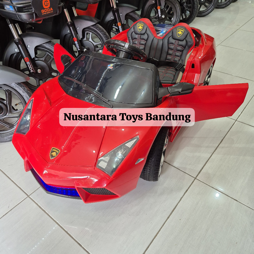 Mobil Aki Anak Lamborghini Lambrado Evo Ban Karet 12V Jok Kulit Original PMB SNI Mobil Remote