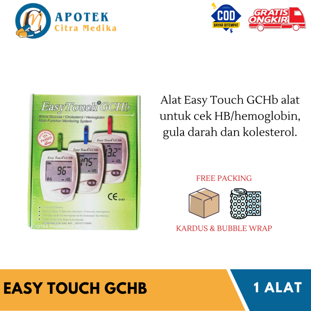 EASY TOUCH (ALAT HB / GCHB / ALAT HEMOGLOBIN) - ALAT UNTUK CEK HB DARAH