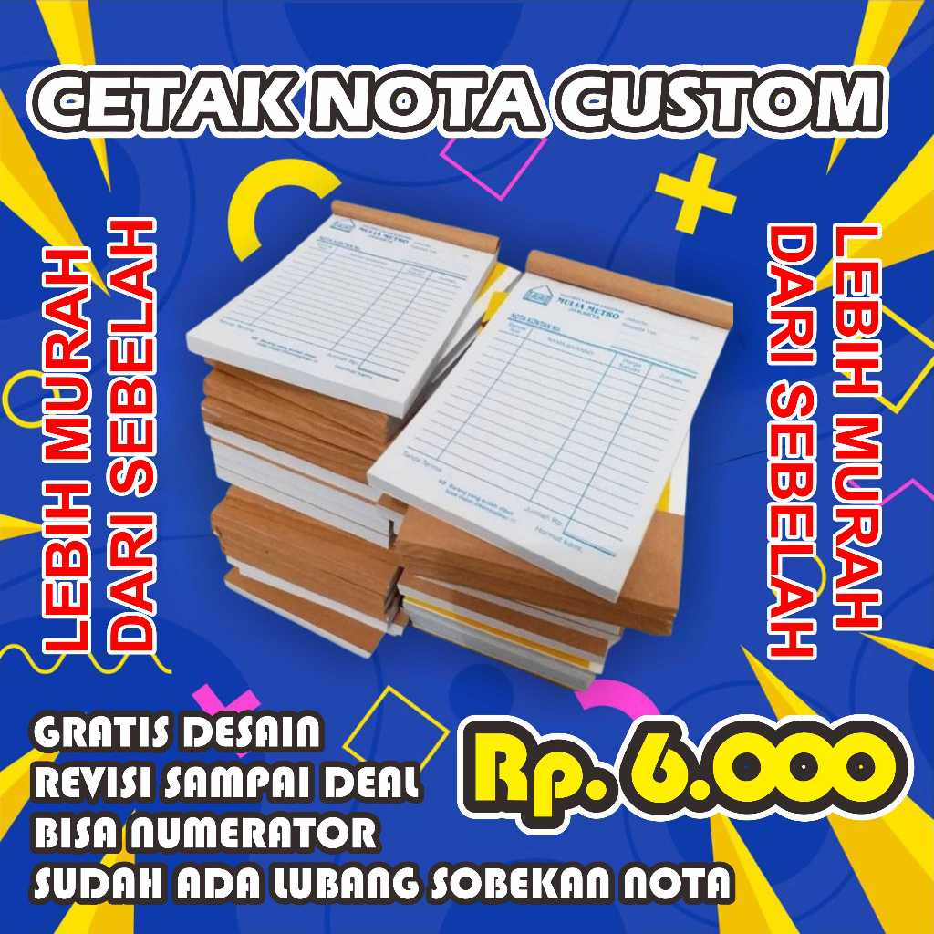 

Cetak Nota Custom Bisa Satuan Gratis Biaya Desain