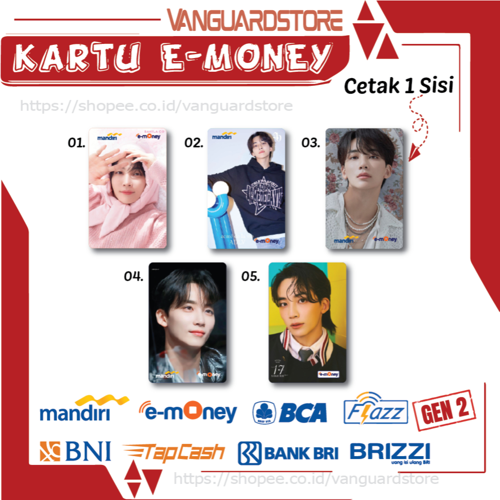 KARTU E MONEY E TOLL KPOP KOREA SEVENTEEN JEONGHAN EMONEY MANDIRI FLAZZ BCA BNI TAPCASH BRIZZI BRI