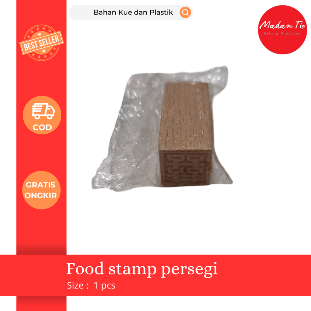 

Food stamp persegi Kayu 1pcs