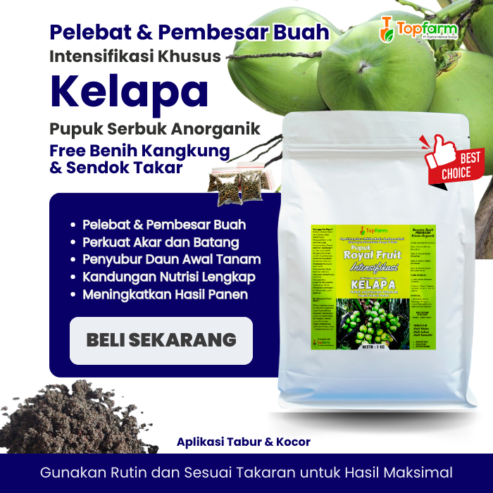 Pupuk Pelebat Buah Kelapa Lokal / Pupuk Kelapa Terbaik / Pupuk Khusus Pohon Kelapa / Pupuk Pelebat