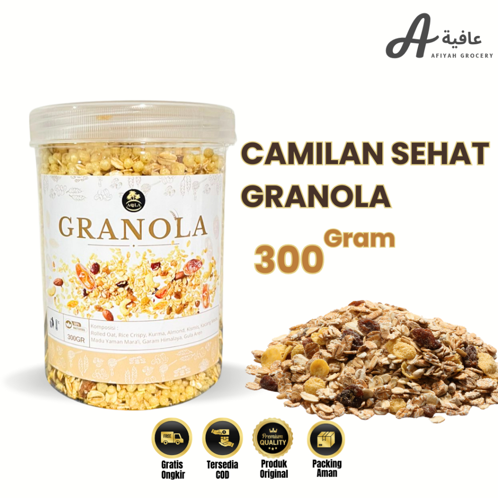 

Granola Cemilan Enak Sereal Sehat Rendah Kalori Camilan Sehat Isi 300 Gram