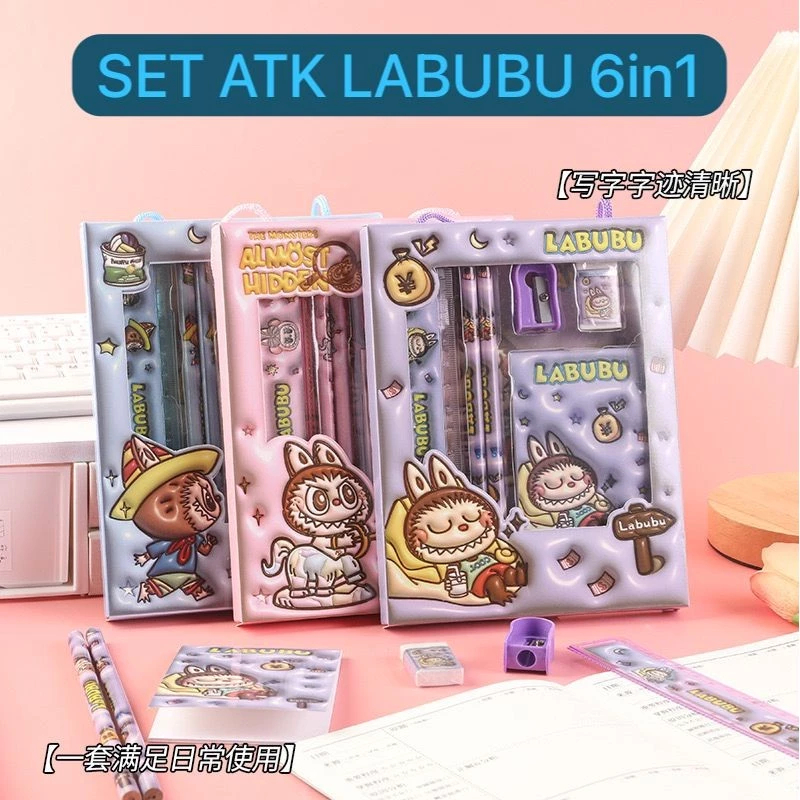

Paket Alat Tulis Set 6 in 1 Labubu Murah Motif Karakter Kartun Lucu