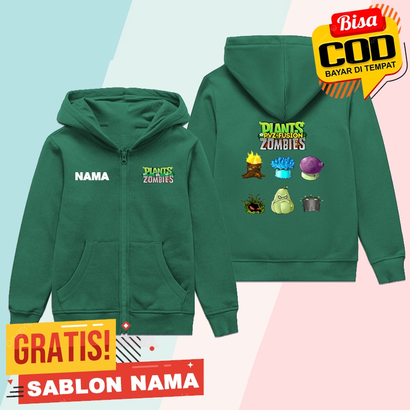 Jaket Zipper Anak Motif Plant Vs Zombies Pvz-Fusion - Zipper Anak Laki Laki - Perempuan