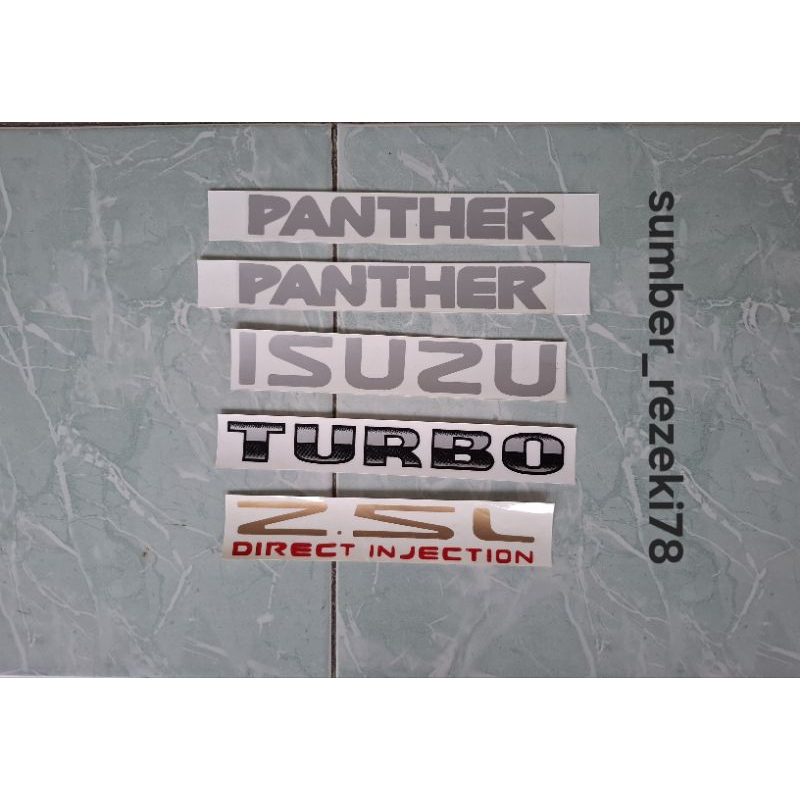 sticker stiker tulisan Isuzu panther turbo/stiker panther 2.5 l direct injection/stiker panther