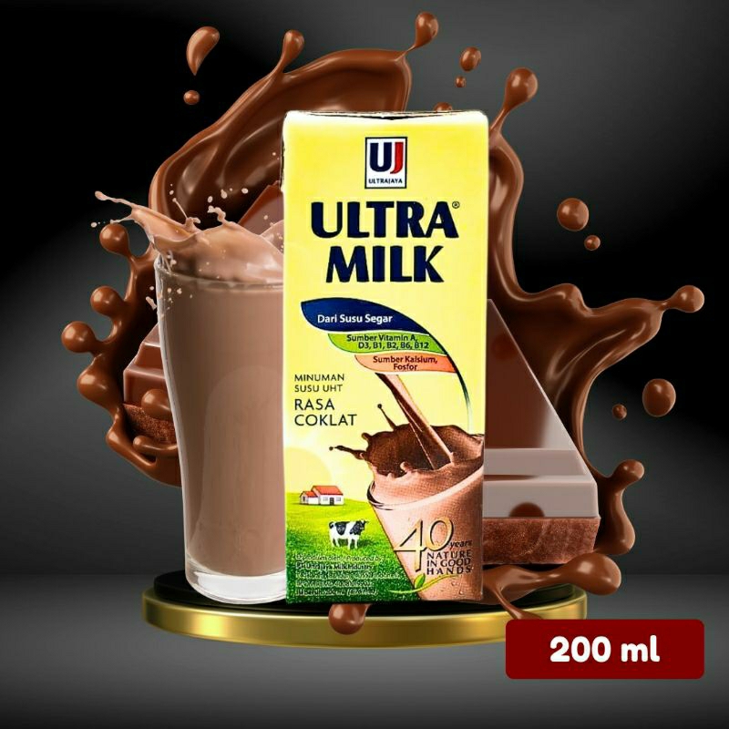 

SUSU UHT ULTRAMILK RASA COKLAT 200 ML KEMASAN 1 DUS