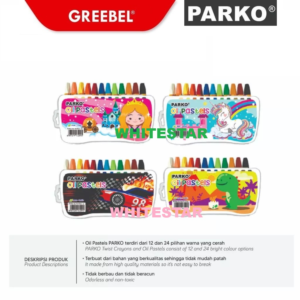 

crayon oil pastels parko 12 warna - quality by greebel
