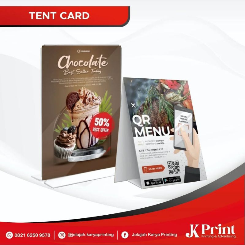 

Tent Card Bahan Konstruk Custom