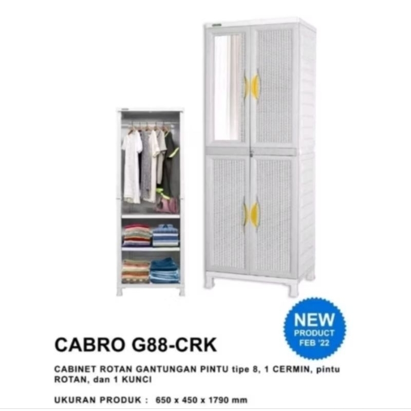 Lemari Plastik Napolly Gantung Cabro G88 CRK