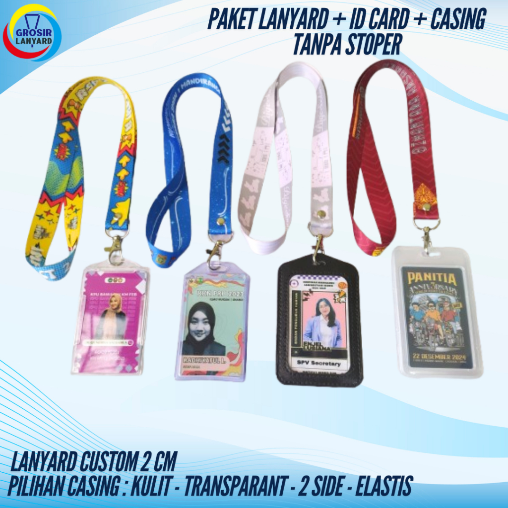 

SATU SET PAKET NAME TAG CETAK TALI LANYARD (TANPA STOPER) PRINT SUBLIM PRIMIUM TALI LANYARD (TANPA STOPER) + CASING BAGUS+ ID CARD COSTUM