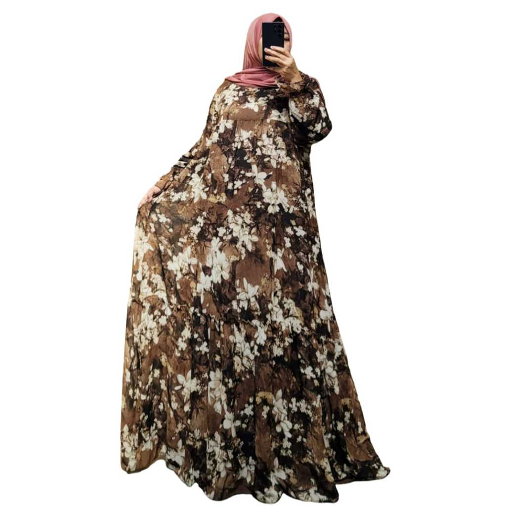 Zeba | Anita Dress Jumbo LD 120 PB145 - 148 Gamis Pesta Lebaran Bahan Ceruty Babydoll Furing Full