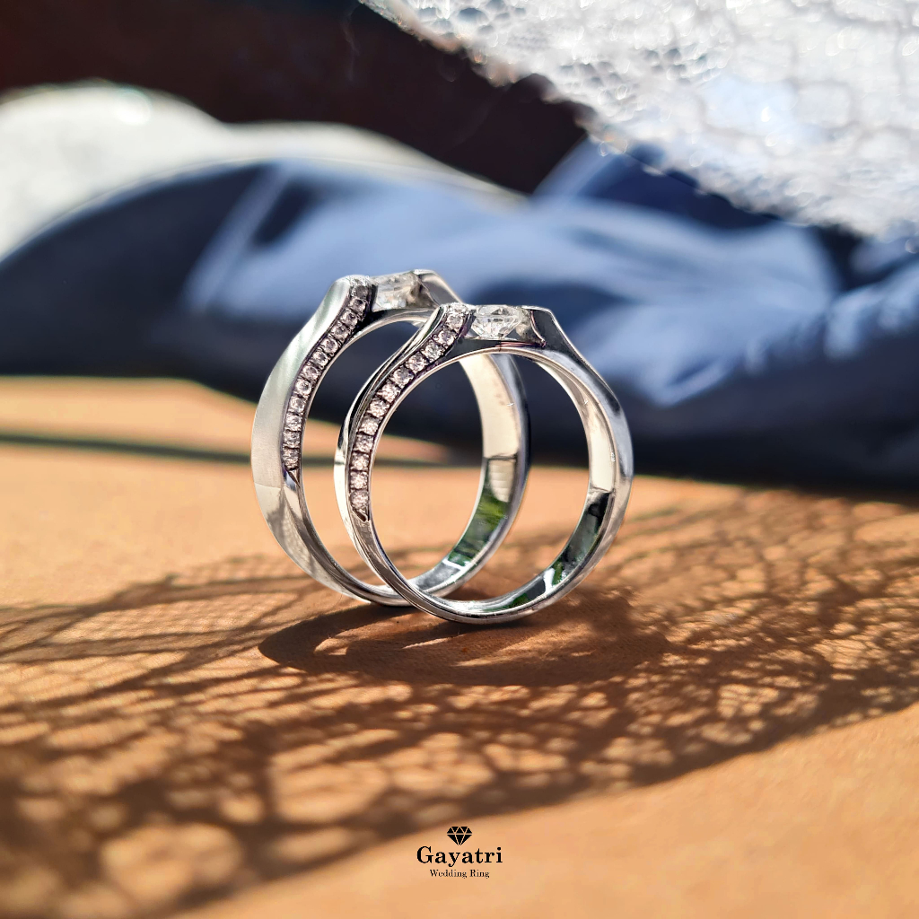 Gayatri wedding ring - Couple Silver / Perak 925 custom | Free ukir nama