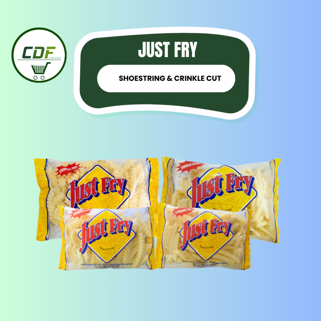 

JUST FRY French Fries Shoestring, Potongan Lurus 450gr & 900gr / French Fries Crinkle cut 450gr & 900gr