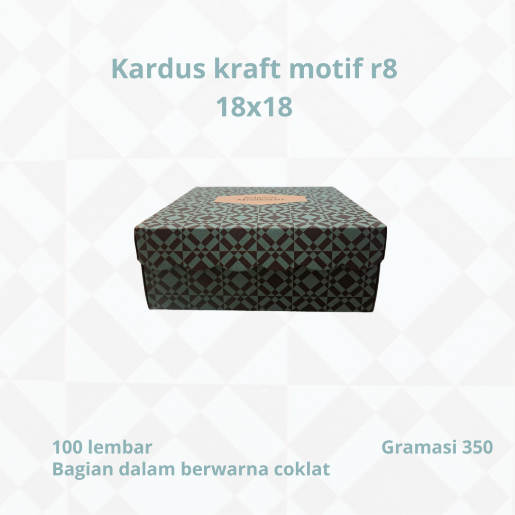 

Kotak Kardus Makanan Nasi 18x18 r8 motif kraft SDO [100 lembar]