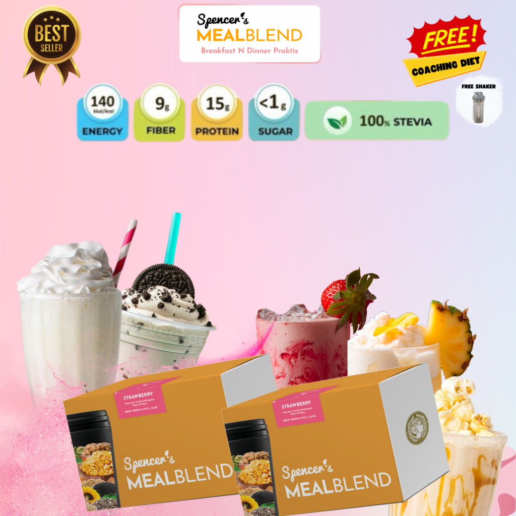 

SPENCER'S MEALBLEND 1 BOX MIX RASA - Minuman Diet Praktis Pengganti Sarapan Rendah Kalori
