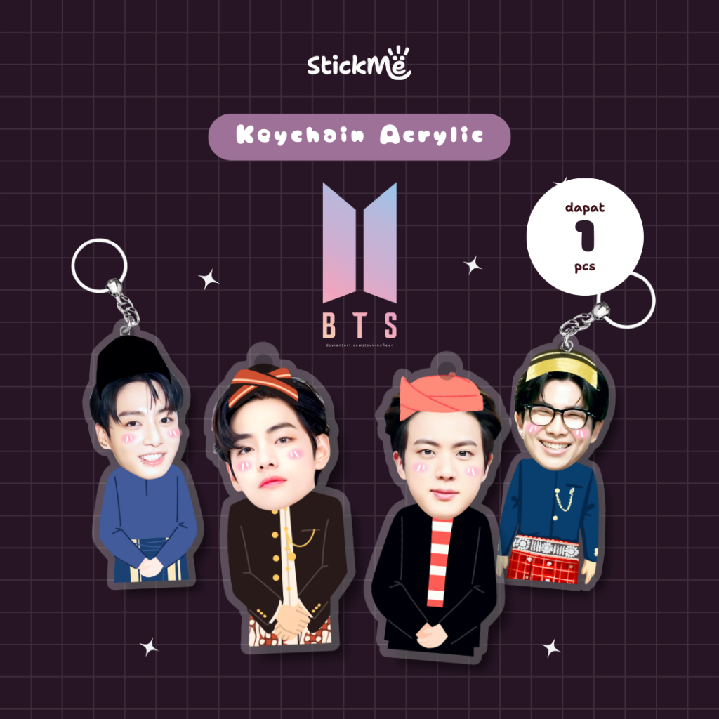 StickMe Gantungan Kunci Ganci Keychain Acrylic Kpop BTS Bangtan Sonyeondan Idol Korea Series Anti Ba