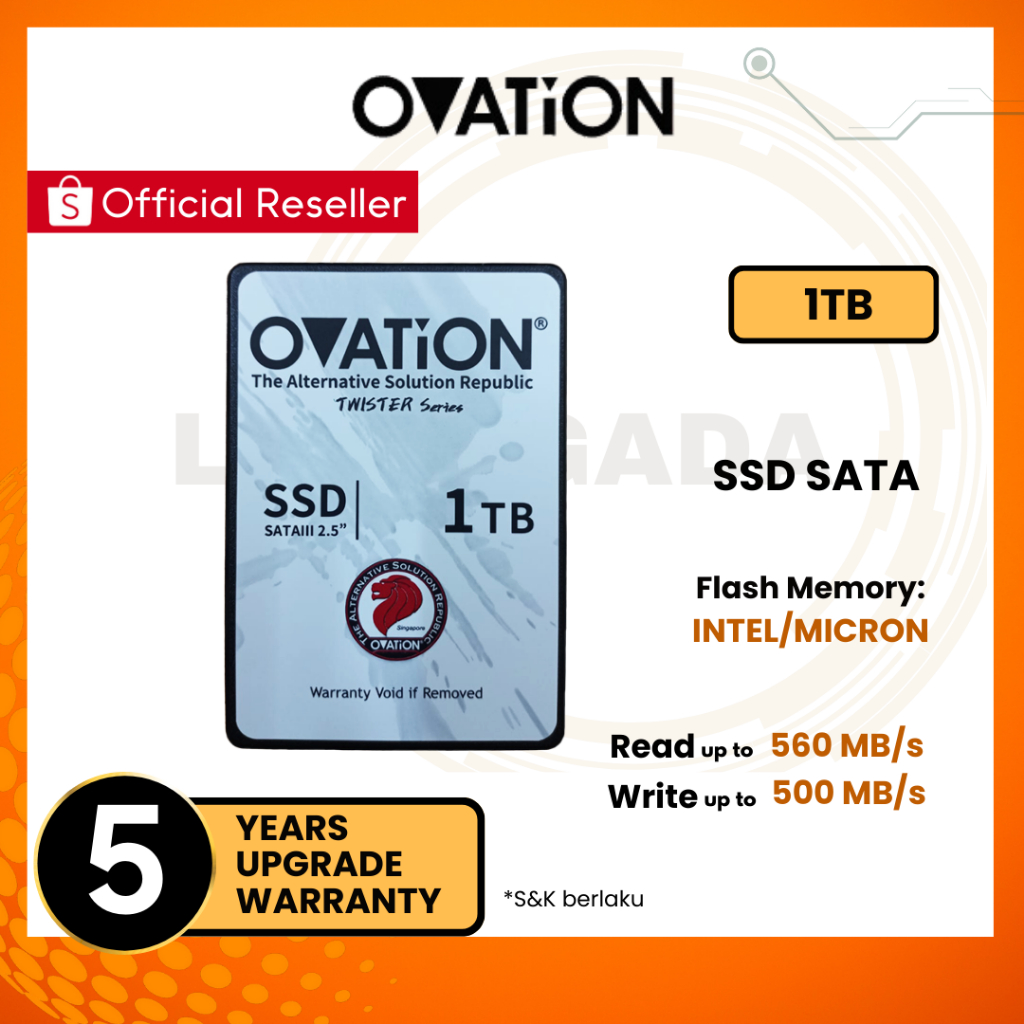 OVATION SSD 1TB 2.5" SATA 3 Internal SSD SATA III - Garansi 5 Tahun
