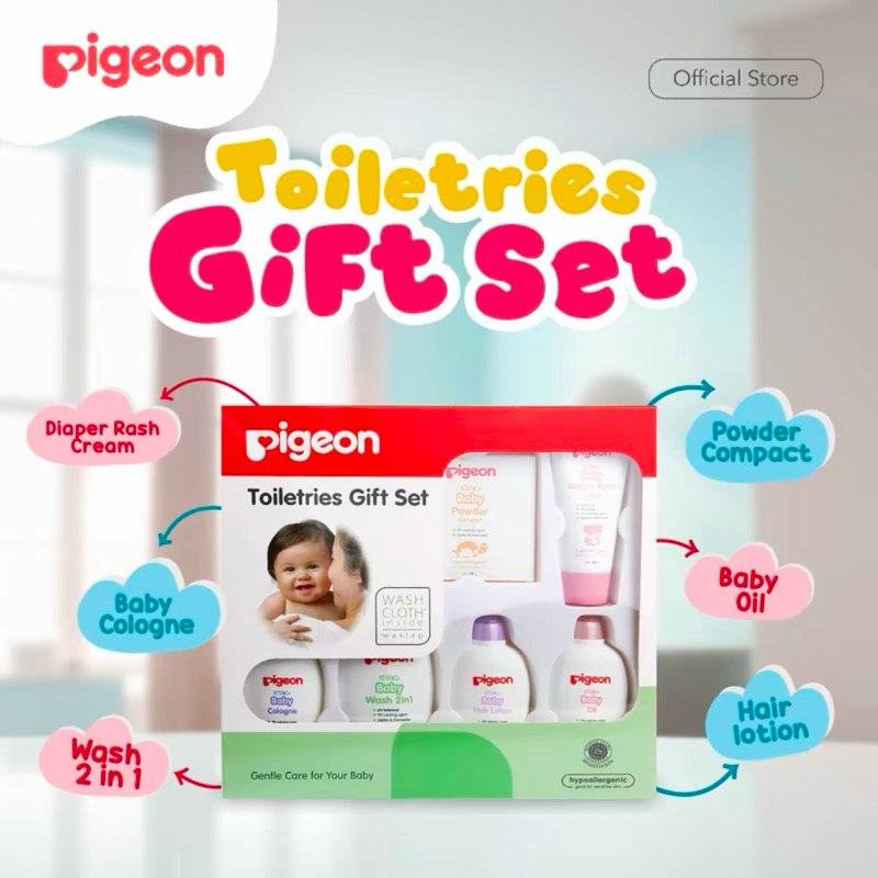 PIGEON Baby Toiletries Gift Set | Paket Lengkap Skincare Newborn Bayi Baru Lahir