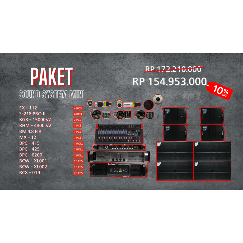Paket Sound System Mini Rumahan / Hajatan | Full Betavo 10000 Watt