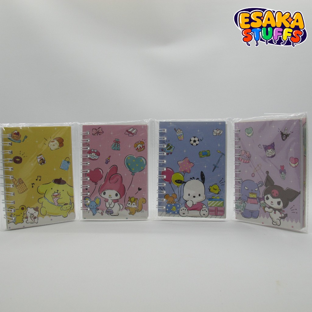 

1 Pack 4 Pcs Notebook / Ringbook Mini Buku Diary Mini Karakter Sanrio - Kuromi ; Pochacco ; My Melody ; CInnamoroll ; Pompompurin Buku Mini Motif Lucu Untuk Anak Perempuan 020
