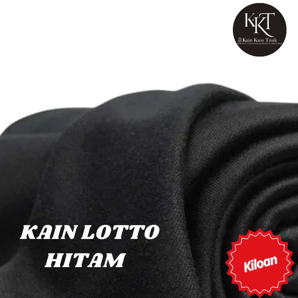 Kain Kaos Lotto Kiloan Bahan Celana Olahraga,Baju,Seragam Warna Hitam