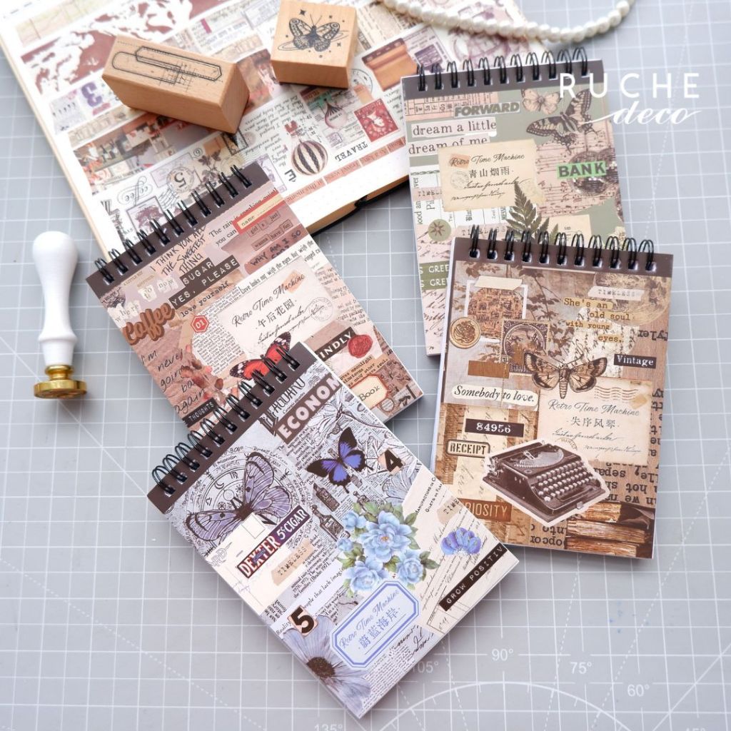 

RUCHE DECO - Sticker Book 6 Retro Time Machine / Sticker Set Dekorasi Hiasan Bujo Bullet Jurnal Journaling Journal Scrapbook / Set Stiker Notebook