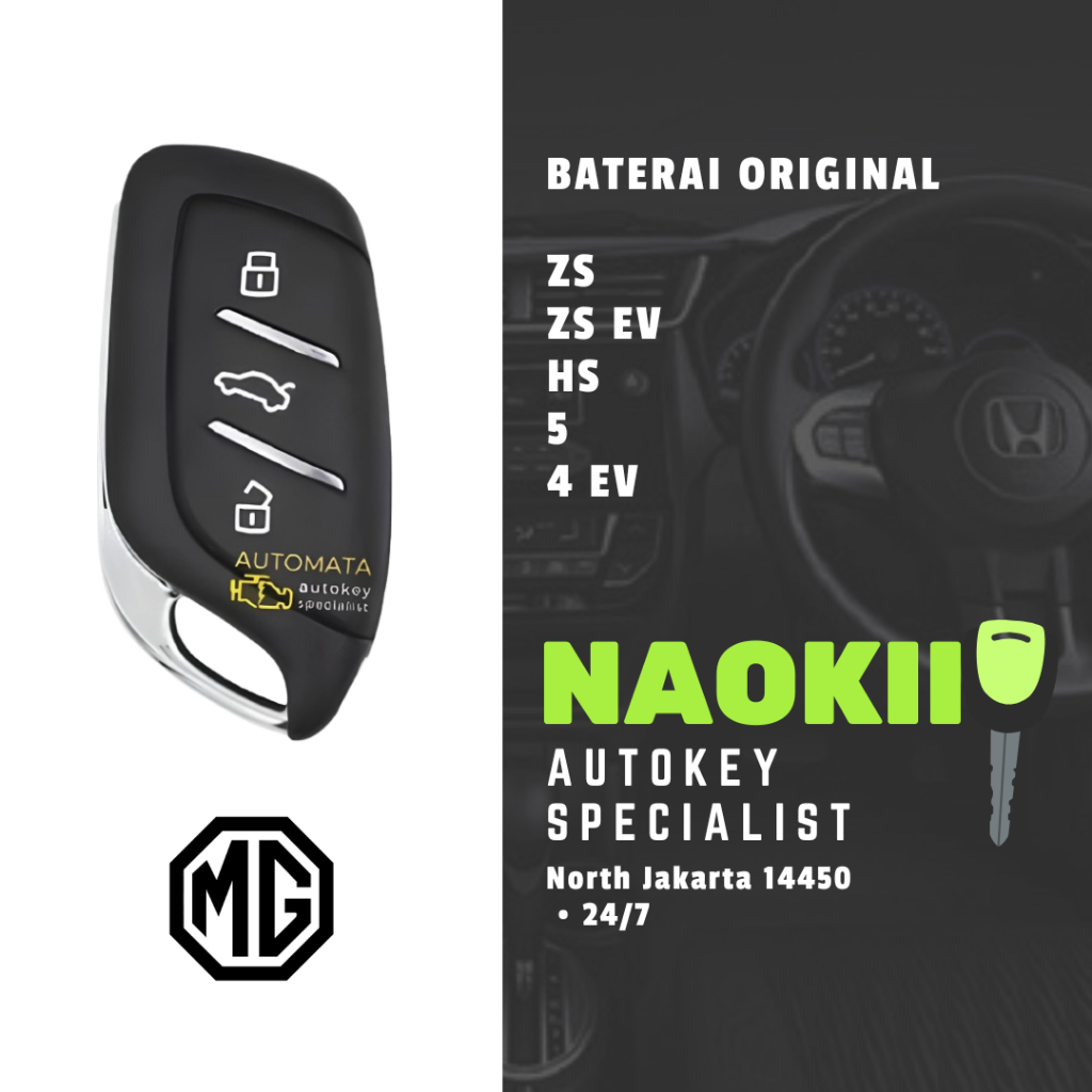 Baterai Original Panasonic Kunci Mobil MG HS