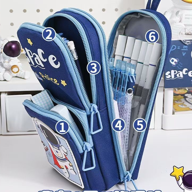 

Tempat Pensil Vertikal Anak Laki-laki, Tempat Pensil Dua Dalam Satu Multifungsi Dapat Ditarik