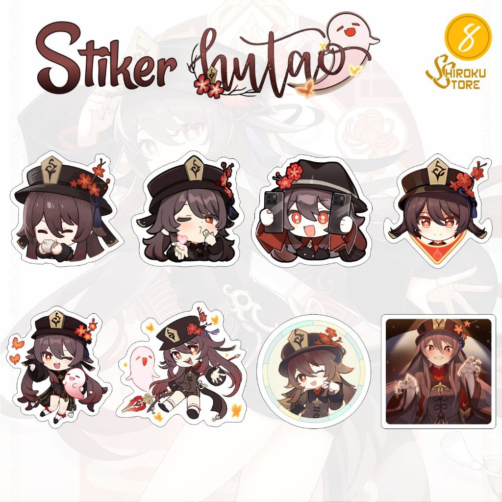 Hu Tao Premium Sticker / Stiker Anti-Air Hutao Anime Game Genshin Impact Hoyoverse Pyro Wangsheng