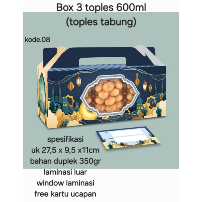 box untuk 3 toples 600ml